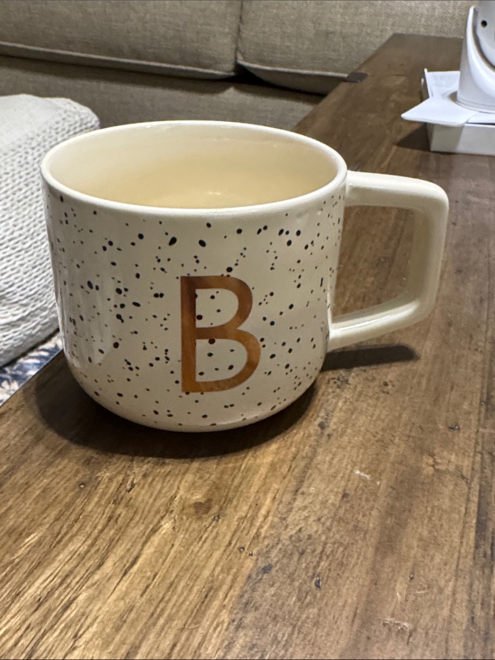 Thyme & Table stoneware coffee tea speckled initial monogram letter alphabet mug